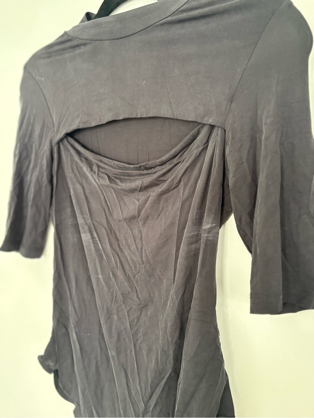 Jonathan Simkhai Black Mock Neck Cutout Short Sleeve Top DEAD STOCK - Picture 6 of 9